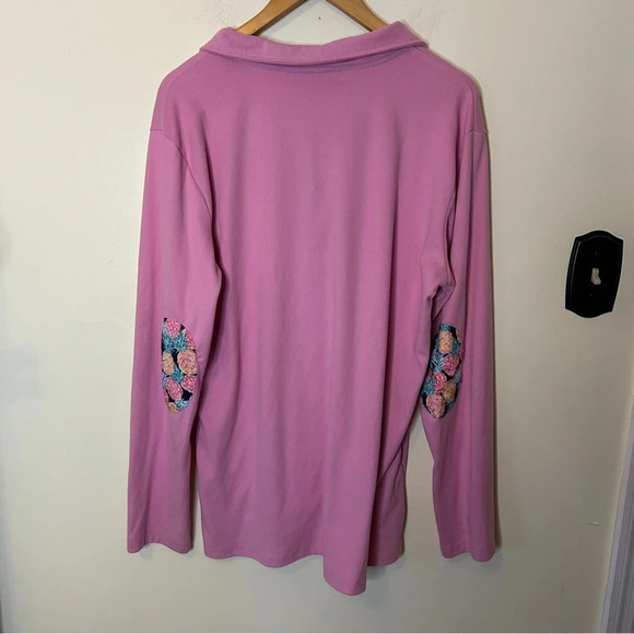 Simply Southern Button Pullover Pink Pineapple Size XL - Picture 4 of 7